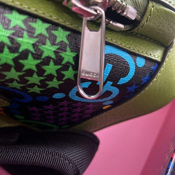 🆕💯% Auth GUCCI Psychedelic GG Supreme Monogram Canvas Backpack Bag Multicolor - Picture 6 of 11